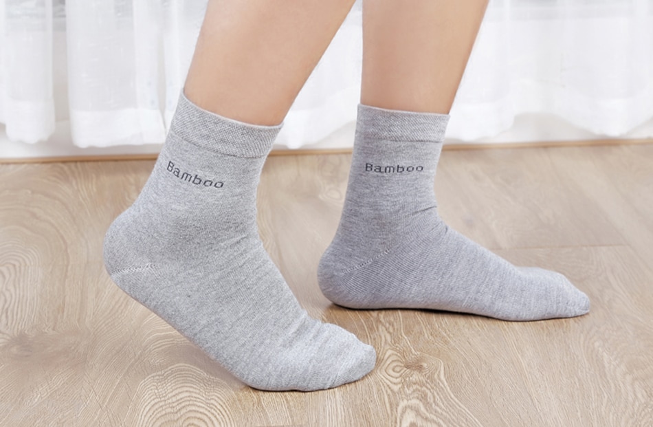 Men's Bamboo Fiber Basic Socks 10 Pairs Set