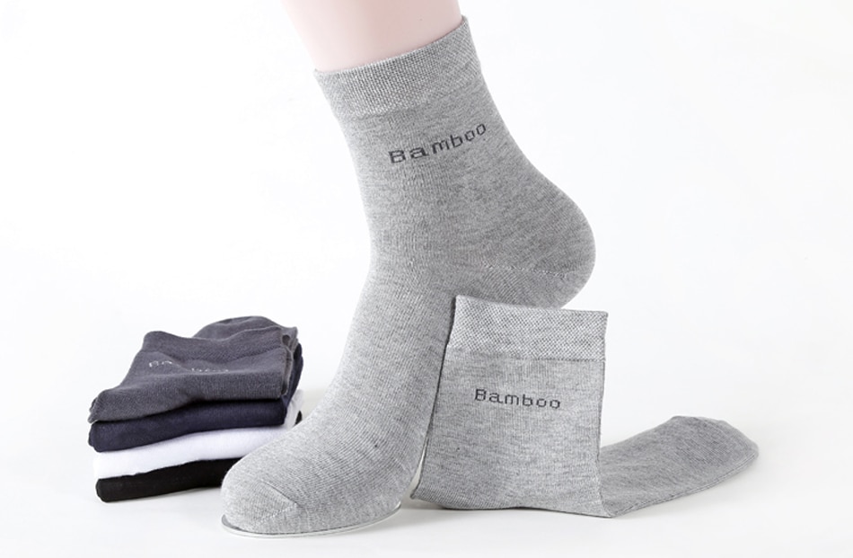 Men's Bamboo Fiber Basic Socks 10 Pairs Set